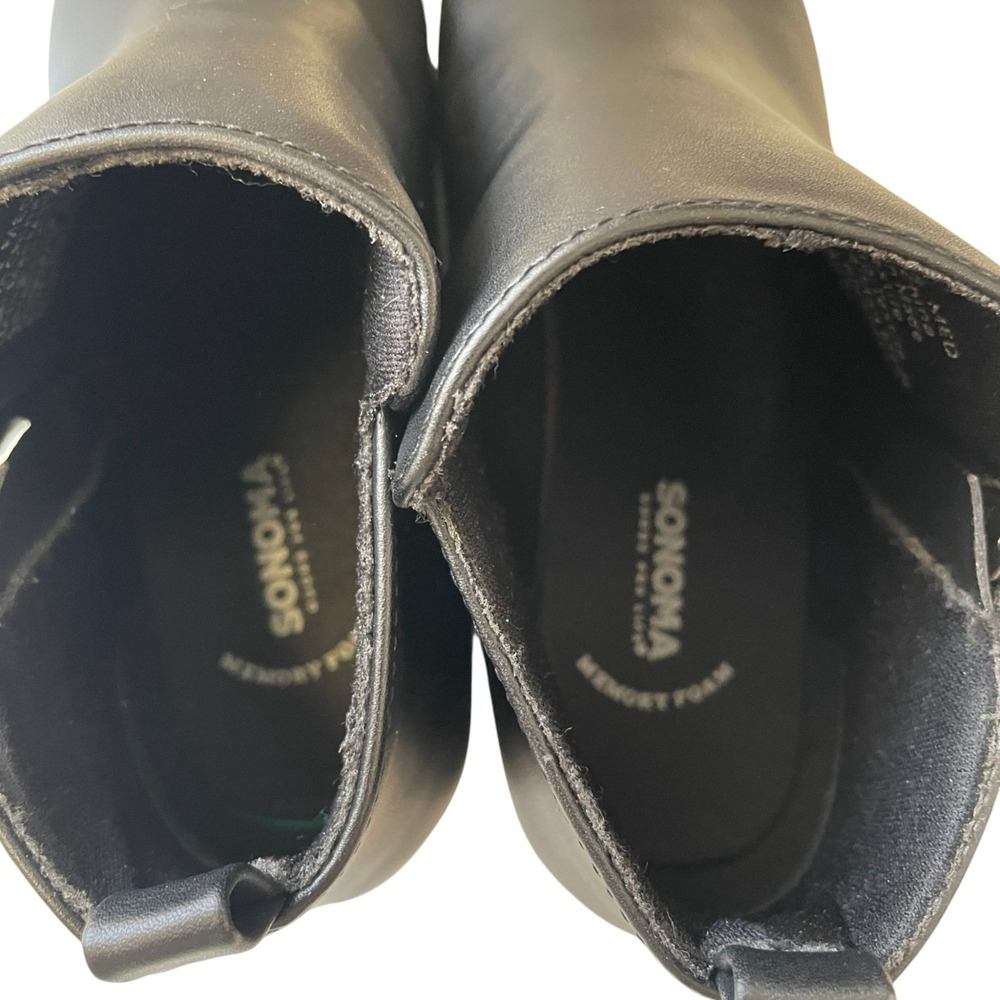 Sonoma Black Ankle Booties 5.5 Zip Western Fall‎ Moto Streetwear Minimalist NWOB - Picture 8 of 8